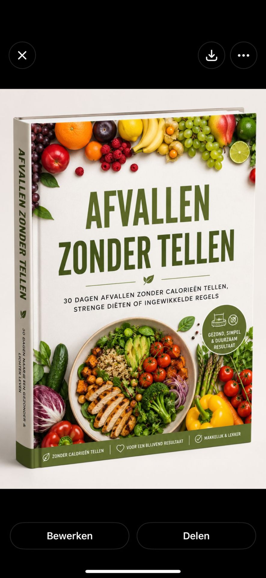 Afvallen Zonder Tellen e-book voorkant
